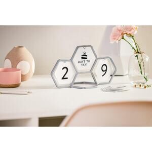 Dayspring-Geometric Countdown Calendar with 8 Interchangeable Messages - Silver